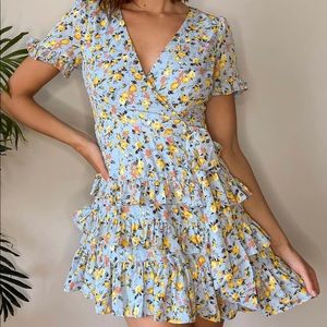 Lulus Feeling Butterflies Floral Tiered Mini Dress